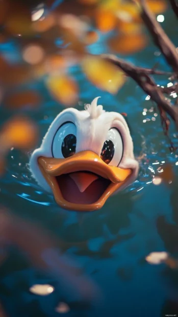 Cute Donald Duck wallpaper where he peeks from the corner of the screen with a smile.