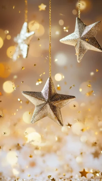 Cute girly wallpaper glitter explosion with shimmering stars on a soft background.