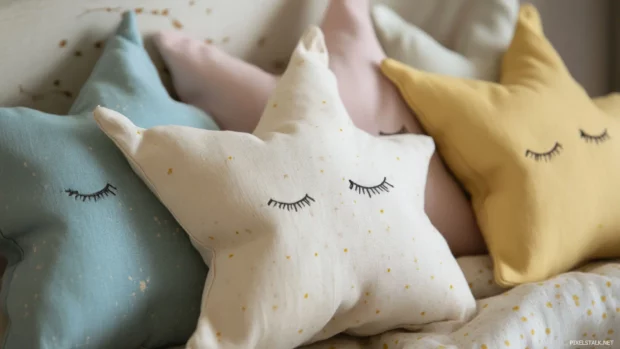 Cute sleeping stars tucked inside cotton pouches.