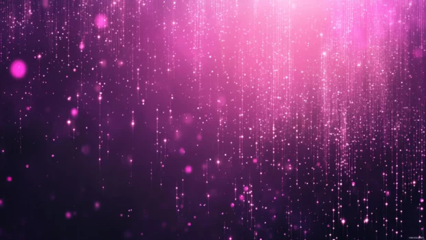 Cyber inspired retro futurism wallpaper with purple haze and pixel stars.