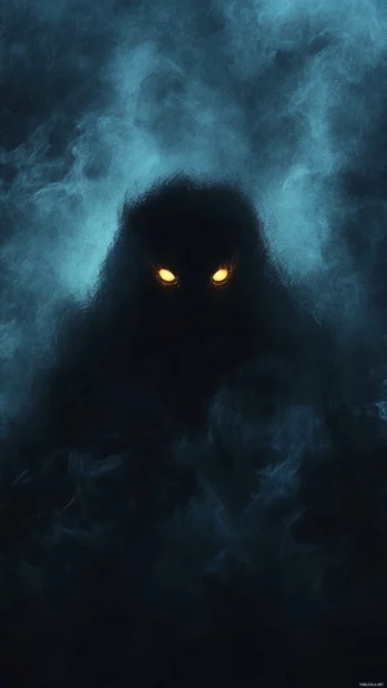 Dark aesthetic Ghost iPhone Wallpapers with glowing ghost eyes emerging from shadows.