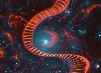 Dark trippy illusion with endless loop staircase and bending time echoes.