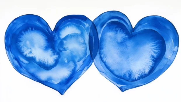Deep blue watercolor background with rich, intense shades.