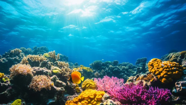 Deep sea underwater world, ideal theme for 8K PC wallpapers.