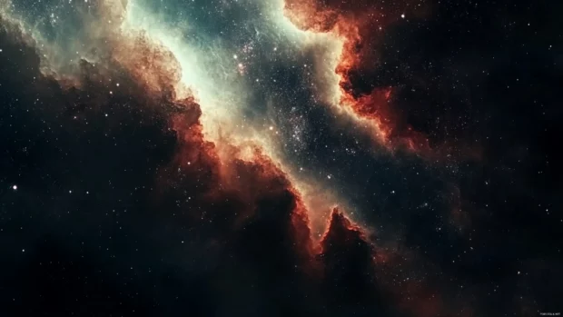 Deep space visuals, a trippy screen wallpaper with cosmic dust clouds and distant galaxies, truly mesmerizing, 4K.
