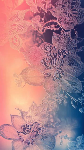 Delicate lace patterns overlay the lock screen giving it a graceful and soft visual.