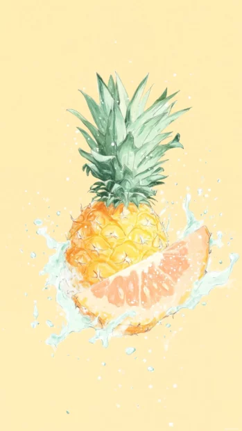 Delicate summer tones where light peach, mint, and pale yellow dance among simple tropical illustrations.