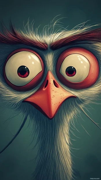 Delightful Funny Lock screen Wallpapers with exaggerated cartoon faces.