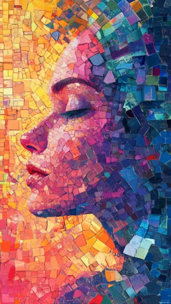 Digital pixels shifting and reshaping into vibrant mosaics.