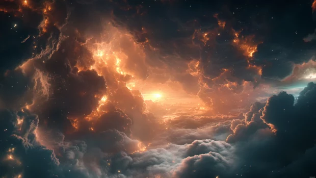 Dramatic thunderstorm cloudscape used in 8K PC wallpapers library.
