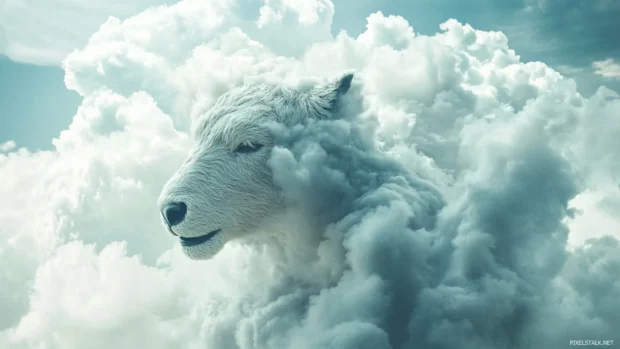 Dreamy clouds shaped like animals.