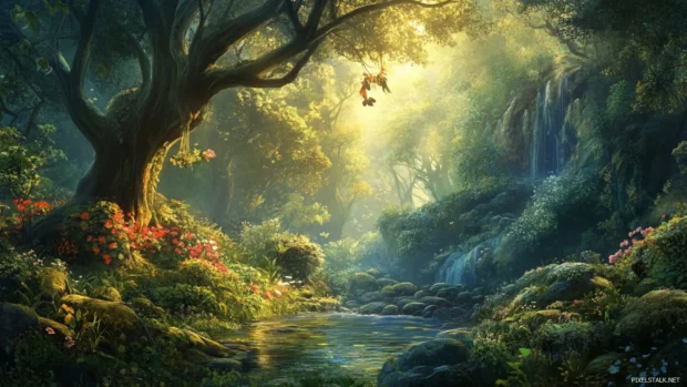 Dreamy forest scene in high resolution, perfect for HD Wallpapers for PC.