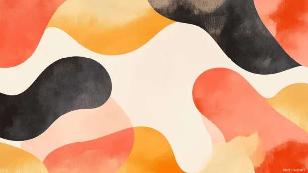 Dynamic abstract, watercolor background, fluid shapes.