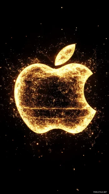 Dynamic light burst Cool Apple wallpaper shining apple logo.