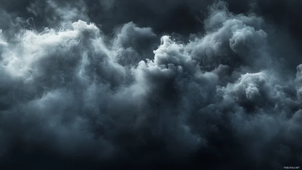 Dynamic smoke clouds swirling with electric pulses.
