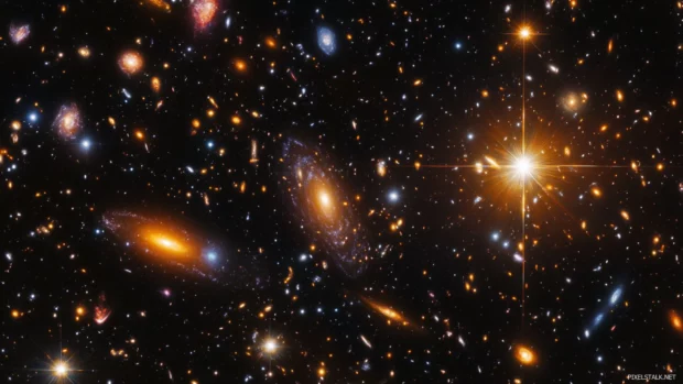Dynamic wallpaper showing cosmic stars and galaxies in gentle rotation.