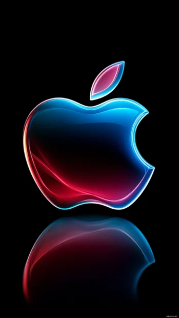 Elegant Apple logo centered on a smooth gradient backdrop.