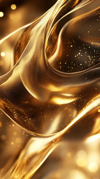 Elegant gold streaks trace minimalist patterns along the lock screen providing a refined feel.