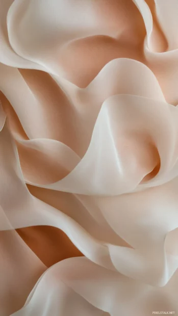 Elegant moving wallpaper with flowing silk like ribbons in soft hues.