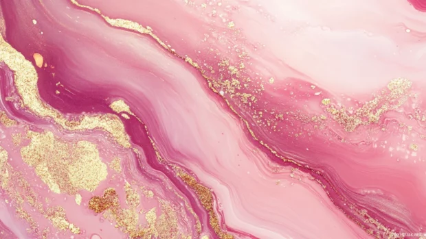 Elegant rose gold marble texture with soft pink hues and shimmering details.