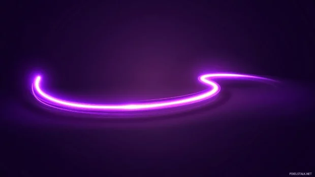 Elegant spiral formed by radiant purple neon lines on dark backdrop.