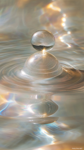 Ethereal floating orbs casting soft light ripples.