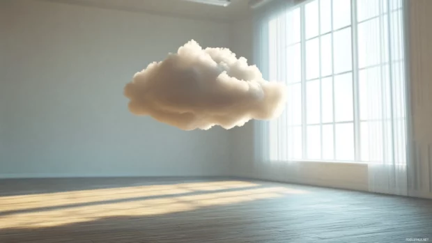 Floating cloud centered in empty space, elegant and modern look.