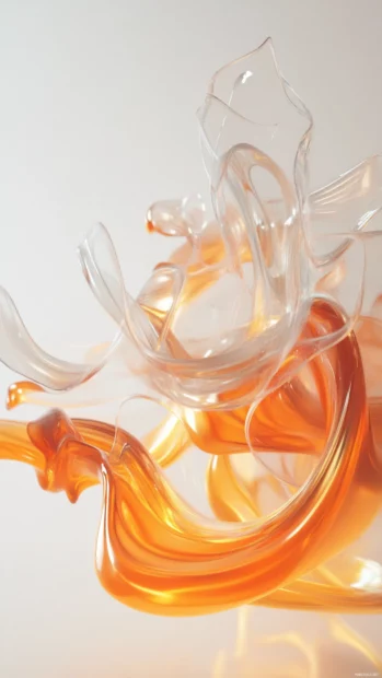 Floating digital artifacts spinning in fluid motion.