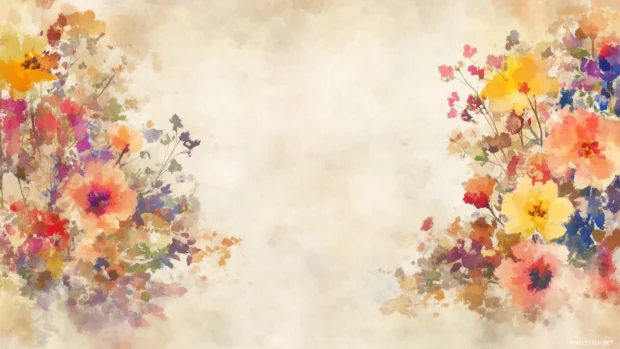 Floral background, watercolor, blooming flowers.