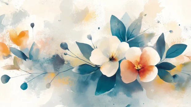 Floral watercolor background with a bouquet of colors.