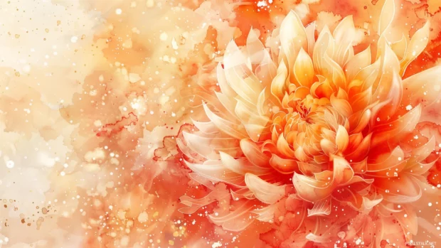 Flower watercolor background with intricate petal details .