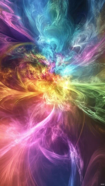 Flowing energy streams in surreal colors, ideal for creating unique Trippy iPhone Wallpapers.