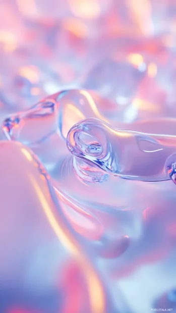 Fluid trippy forms that evolve and rotate continuously in a soft glowing background.