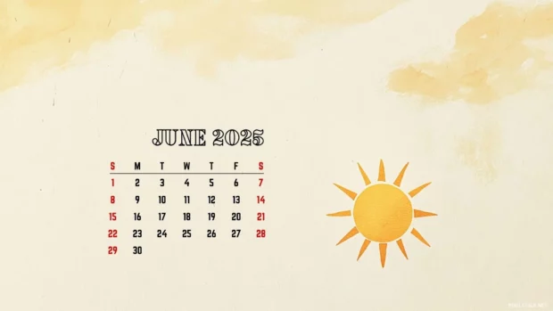 Free Download June 2025 Calendar Backgrounds HD for PC.