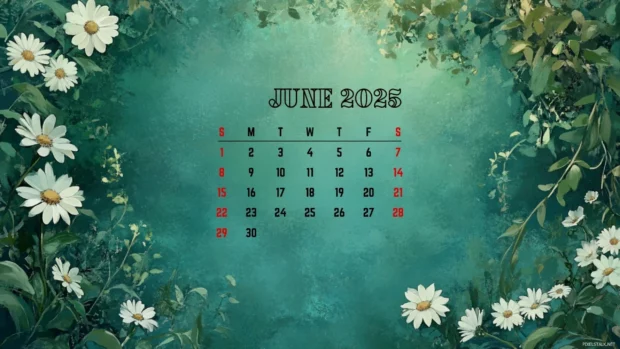 Free Download June 2025 Calendar Desktop Background.