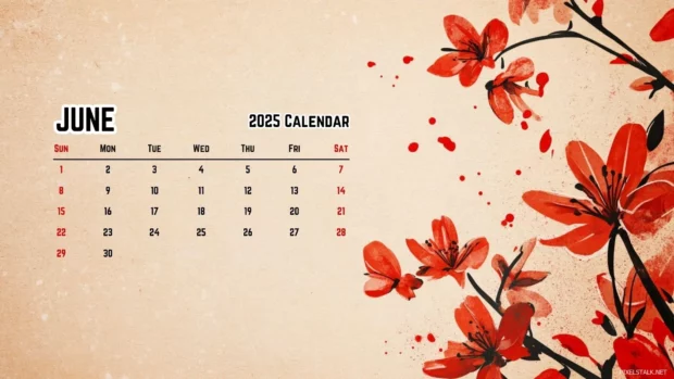 Free Download June 2025 Calendar Desktop Wallpaper 1080p.