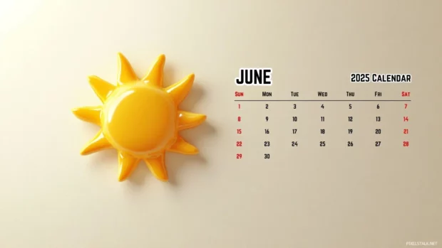 Free Download June 2025 Calendar HD Wallpaper Computer.