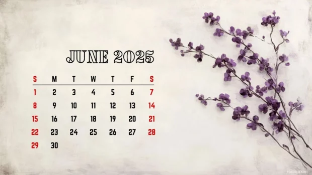 Free Download June 2025 Calendar HD Wallpaper for PC.