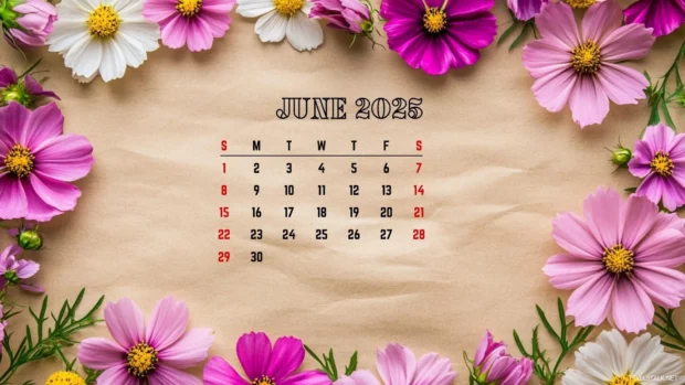 Free Download June 2025 Calendar Wallpaper 1080p.