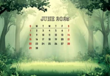 Free Download June 2025 Calendar Wallpaper HD for Desktop.