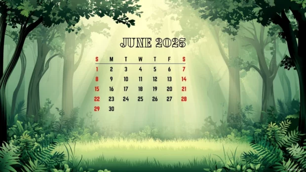 Free Download June 2025 Calendar Wallpaper HD for Desktop.