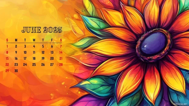 Free Download June 2025 Calendar Wallpaper HD for Desktop.
