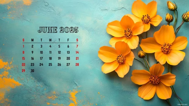 Free Download June 2025 Calendar Wallpaper for Desktop.