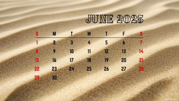 Free Download June 2025 Calendar Wallpapers HD for Windows.