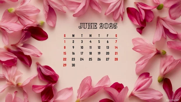 Free Download June 2025 Calendar Wallpapers for PC.