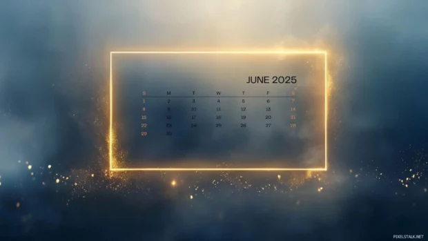Free download June 2025 Calendar Desktop Wallpaper HD.