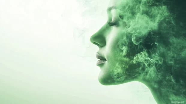 Fresh green watercolor background with vivid, lively hues.