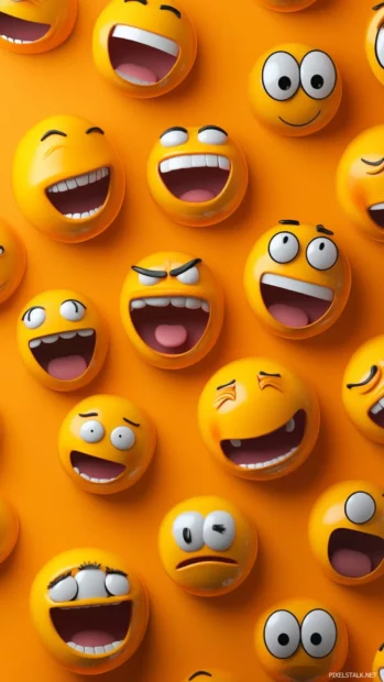 Funny Lock screen Wallpapers showing exaggerated emoji faces and reactions.