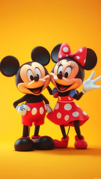 Funny Mickey and Minnie mouse scene where they play pranks and laugh together.
