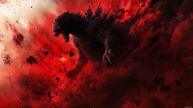 Fury of the beast captured in Shin Godzilla wallpapers with flickering debris.